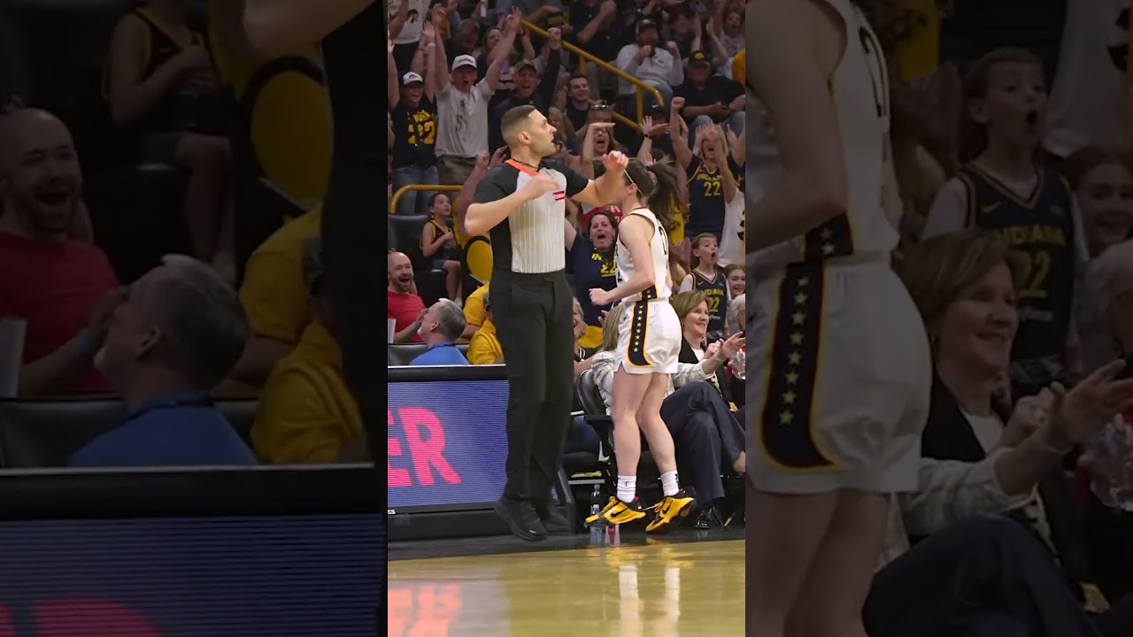 This Angle & Reaction to Caitlin Clark Hitting Three from Beyond her 22 Logo at Iowa 🤩