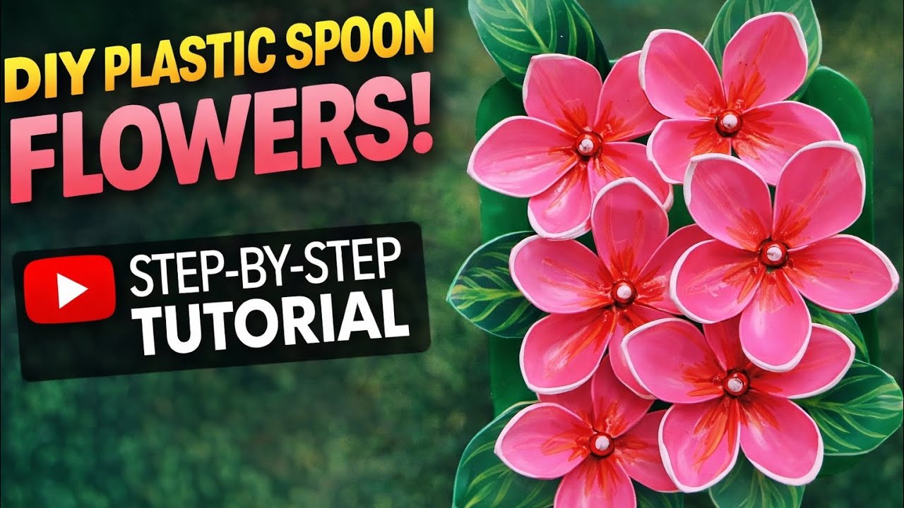 Waste Plastic Spoon ➡️ Beautiful Flower 😍 | Easy DIY Craft #diy  #craft #periwinkle #bestoutofwaste