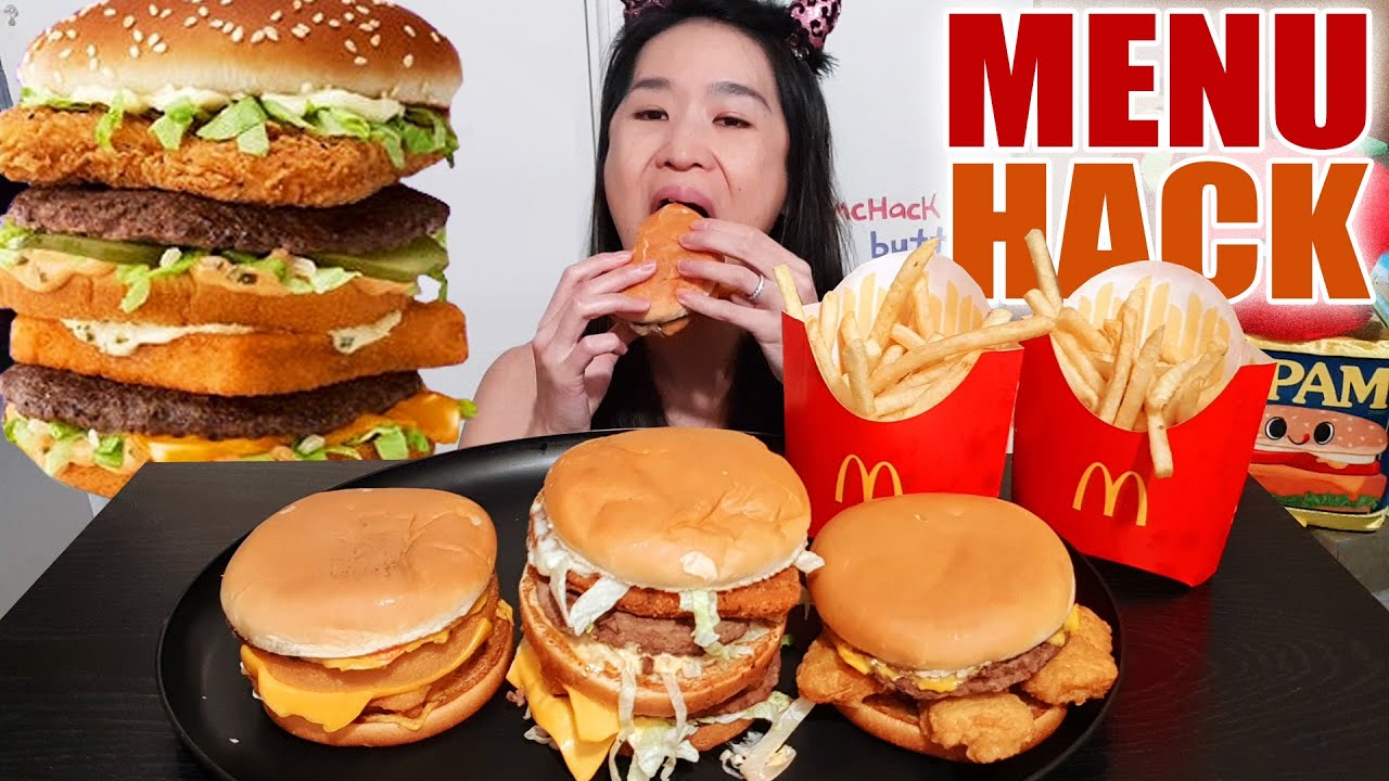 НОВОЕ меню McDonald's: бургеры Hack! Чизбургеры Land Air Sea, Crunchy Double и Surf N Turf — Mukbang