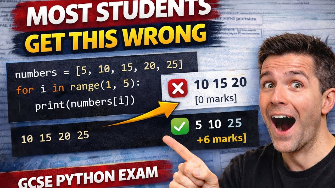 Python Lesson 9: FOR Loops with Lists & Index (GCSE-Ready) | Stop Loop Confusion