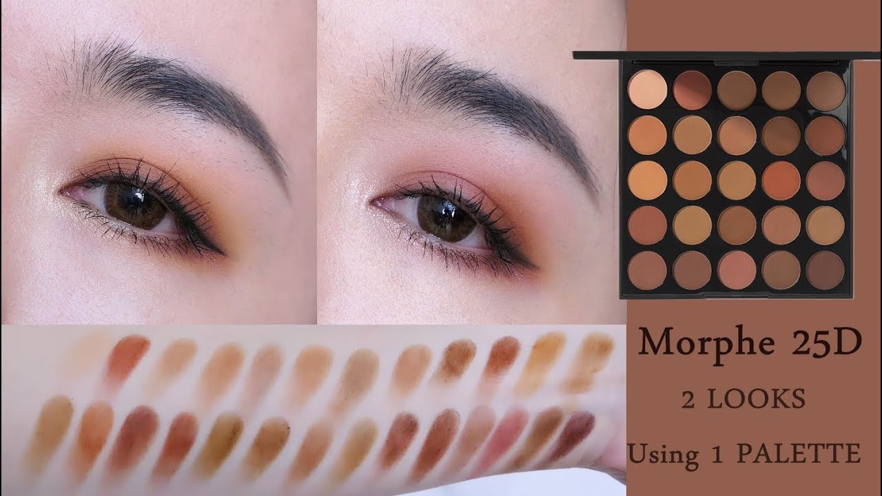 兩個眼妝║大地色系+霧面控的夢幻盤❤ 2 LOOKS Using 1 PALETTE (MORPHE 25D PALETTE)