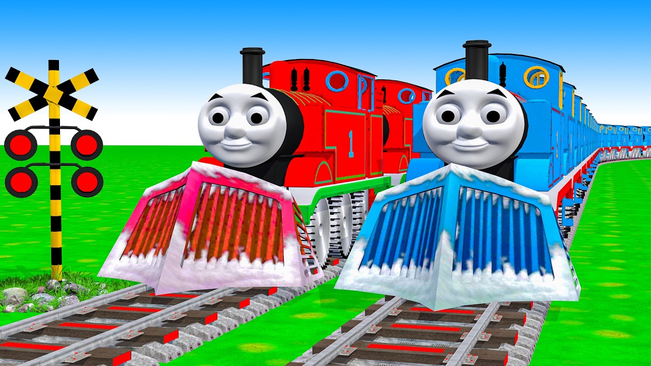 【踏切アニメ】あぶない電車 5 TRAIN Thomas | Railroad Crossing Animation #train