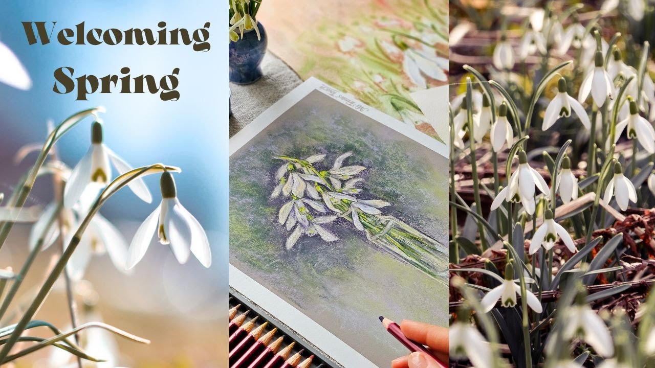 Welcoming Spring - Snowdrops In The Garden - Relaxing Painting Process