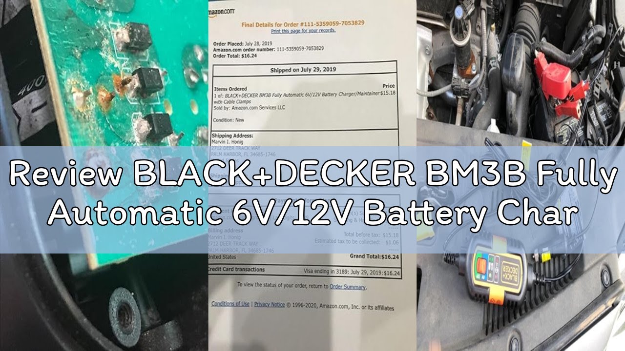 Review BLACK+DECKER BM3B Fully Automatic 6V/12V Battery Charger/Maintainer with Cable Clamps and O-R