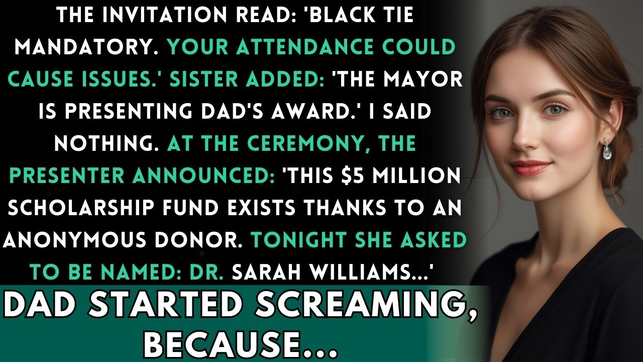 My Dad's Award Ceremony Said 'You'll Embarrass Us' — Then The Presenter Announced I'm The Donor...