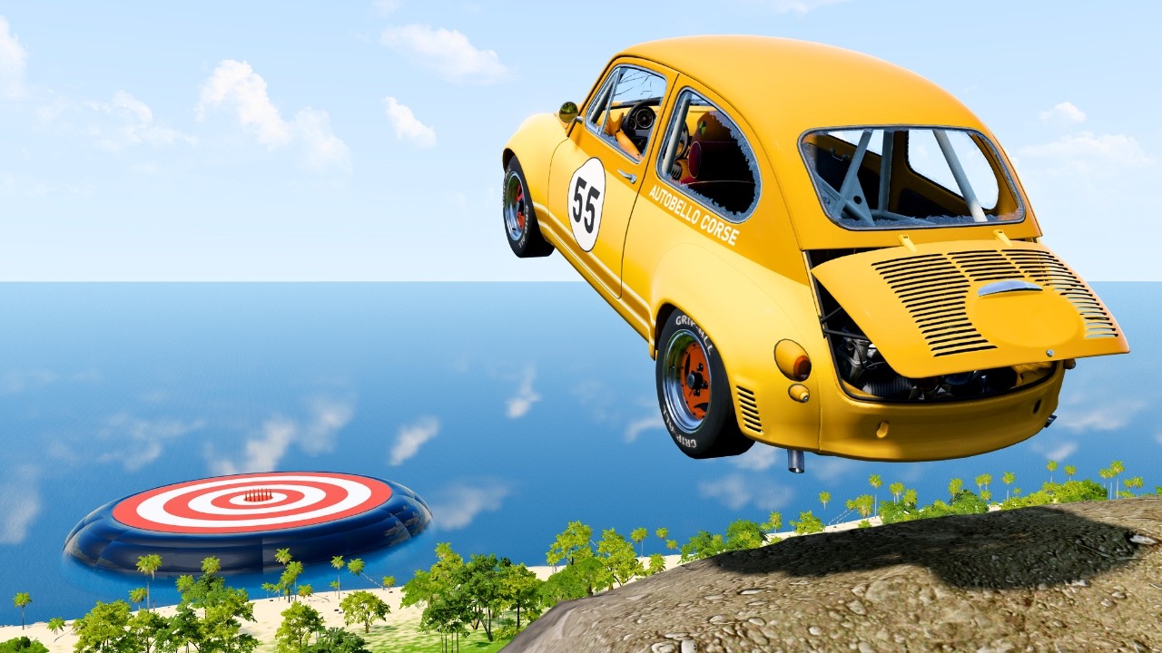 Can any Car Jump all the Way to the Red Circle? BeamNG.drive