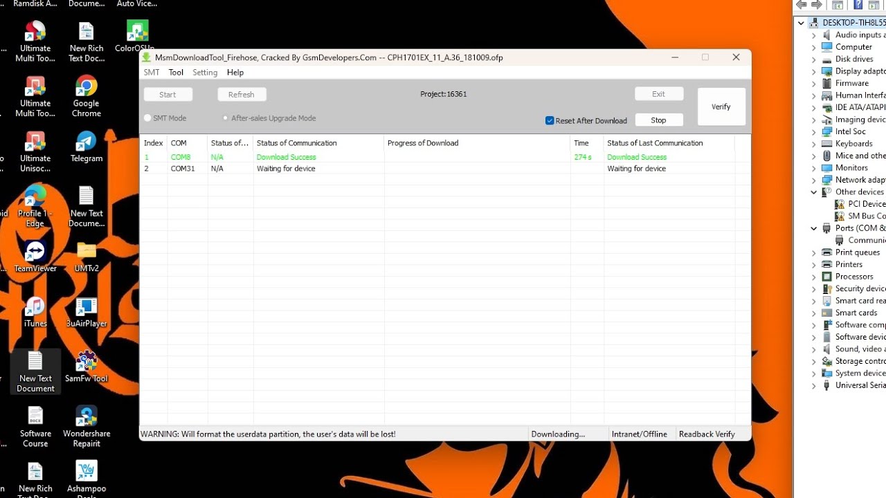 Oppo A57 Cph(1701) Halfon Dead solution || Flashing MSM Tool crack Version || online flashing free