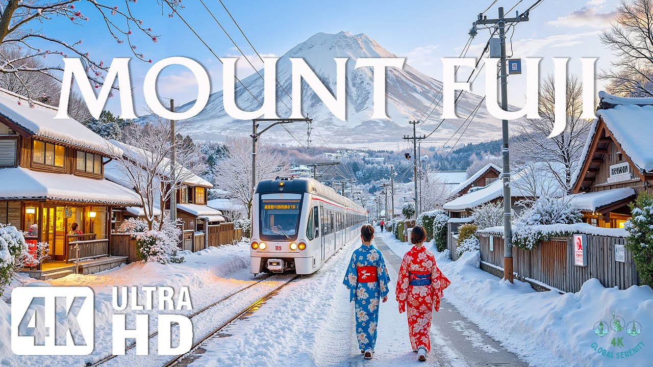 Winter at Mount Fuji, Japan 4K ❄️ Discover Snow-Capped Fuji, Frozen Lakes & Serene Winter Landscapes