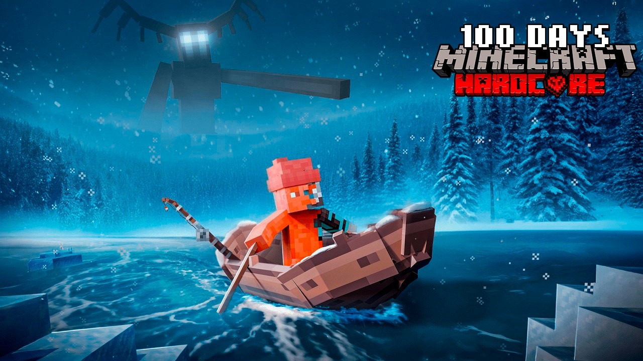 100 DAYS ON A CURSED FROZEN LAKE IN MINECRAFT