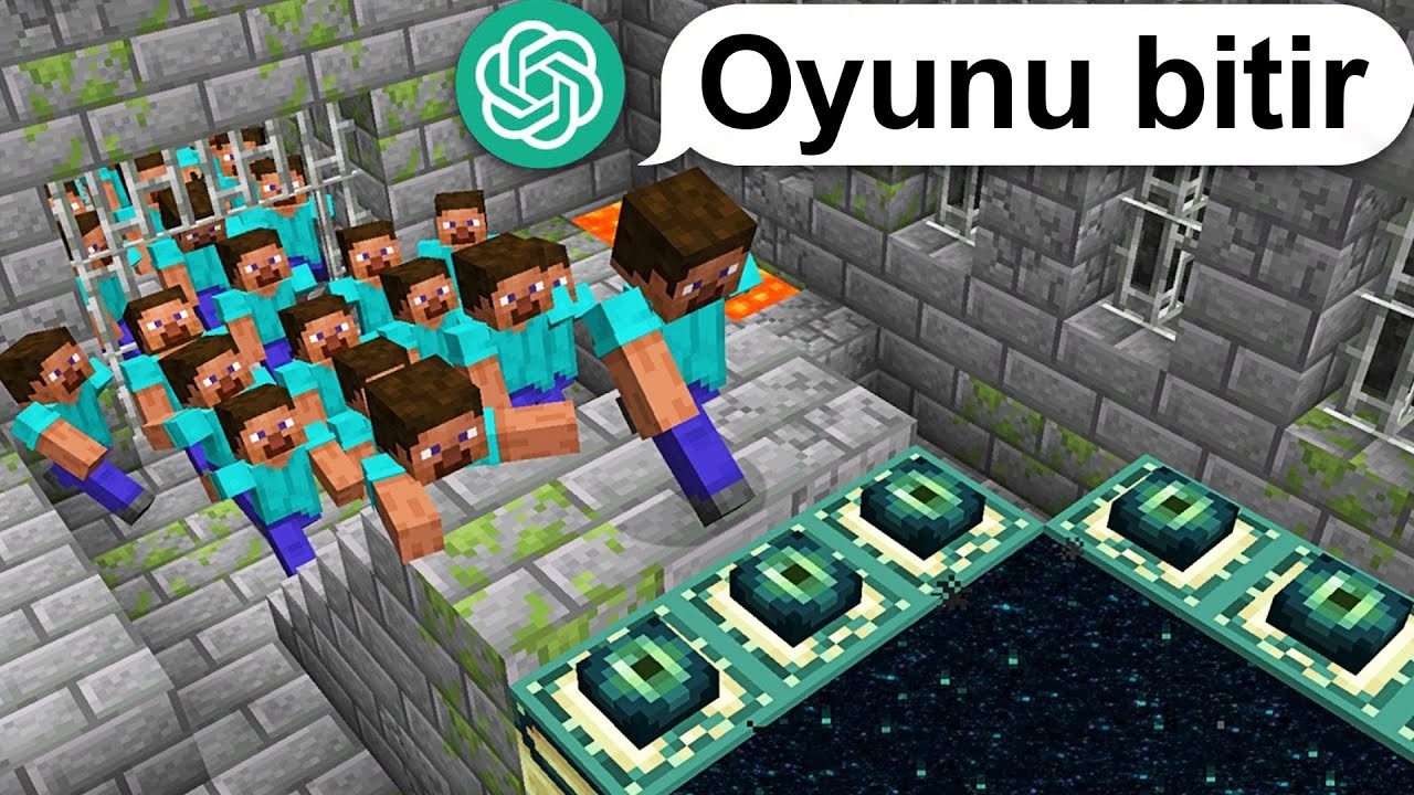 Minecraft'ta YAPAY ZEKA ile Oyunu Bitirdim!