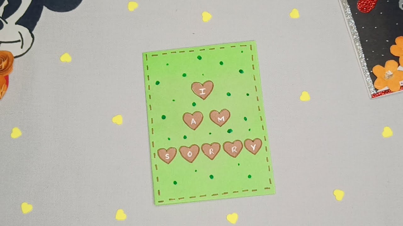 Sorry Card Tutorial💚 Card to say Sorry💚 Easy & Simple Card💚 Unique Card💚 Handmade Card💚 DIY Card💚