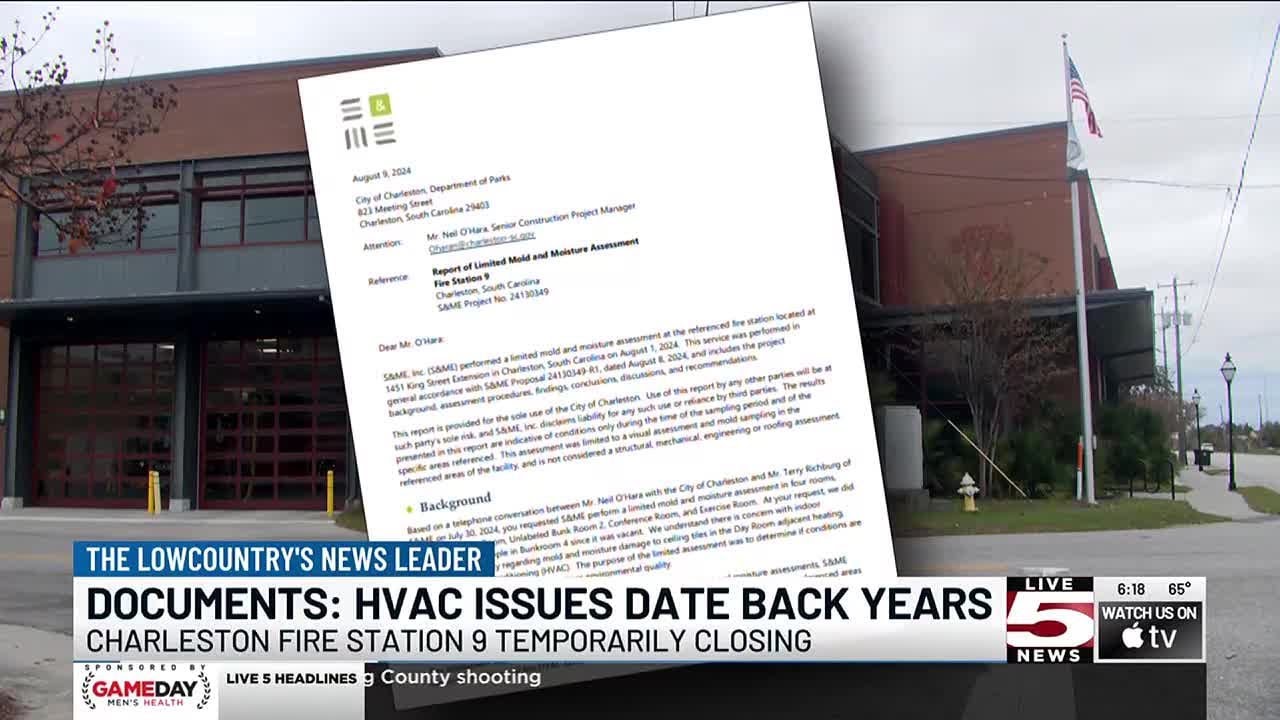 VIDEO: Charleston temporarily closes fire station with HVAC issues dating back years