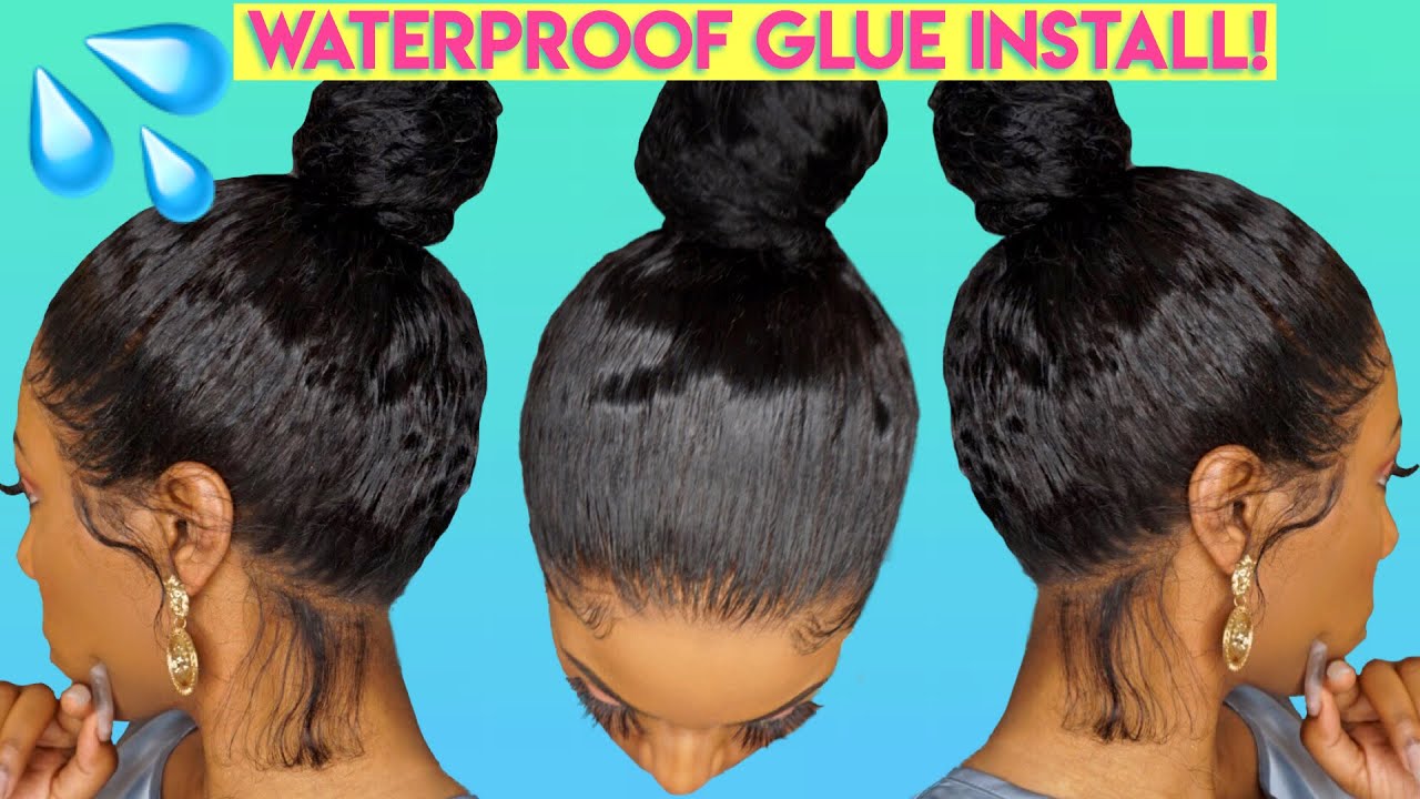 NEW MUST HAVE WATERPROOF GLUE💦 FULL LACE wig INSTALL like a PRO! HIGH PONYTAIL WIG TUTORIAL WIGSGAL