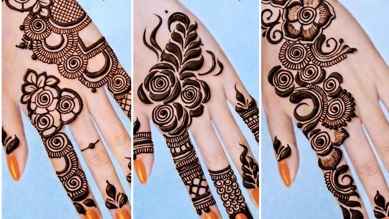 Easy cone designs | Finger cone designs | Fingers designs | Floral mehnd | Hand finger mehndi design
