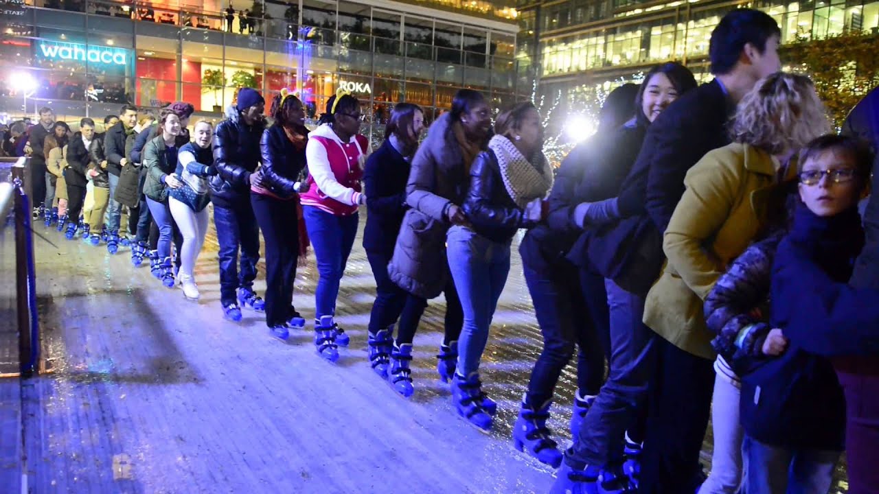 LONGEST CONGA ON ICE WORLD RECORD FOR CHILDREN IN NEED 2014 CANARY WHARF