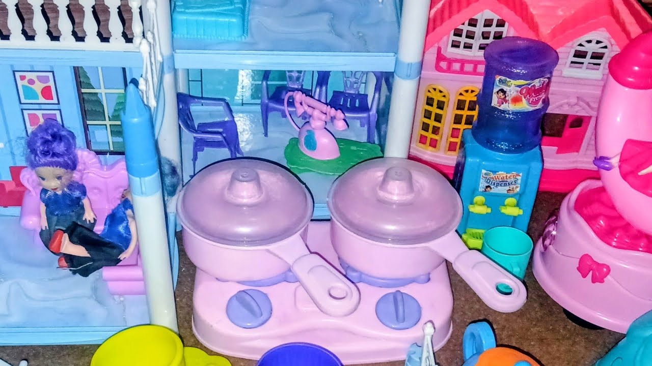 8:37minutes satisfying with unboxing kitchen tea set and dollhouse 