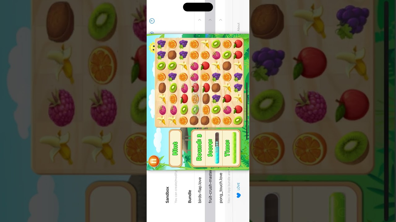 Fruit Crush - An Open Source game developed using Love2D