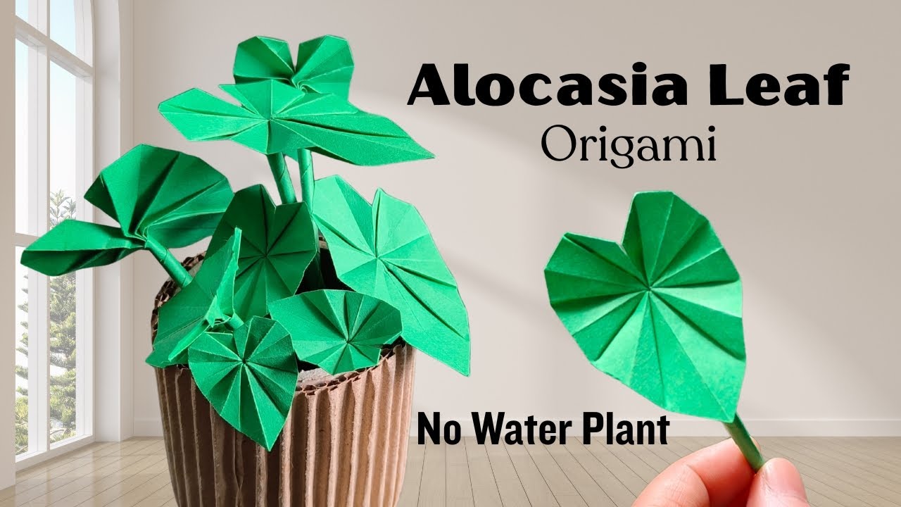 🌱DIY Origami Paper Plant (Alocasia Leaf ) | How to Make Easy Paper Leaf | Home Decor Paper Craft |