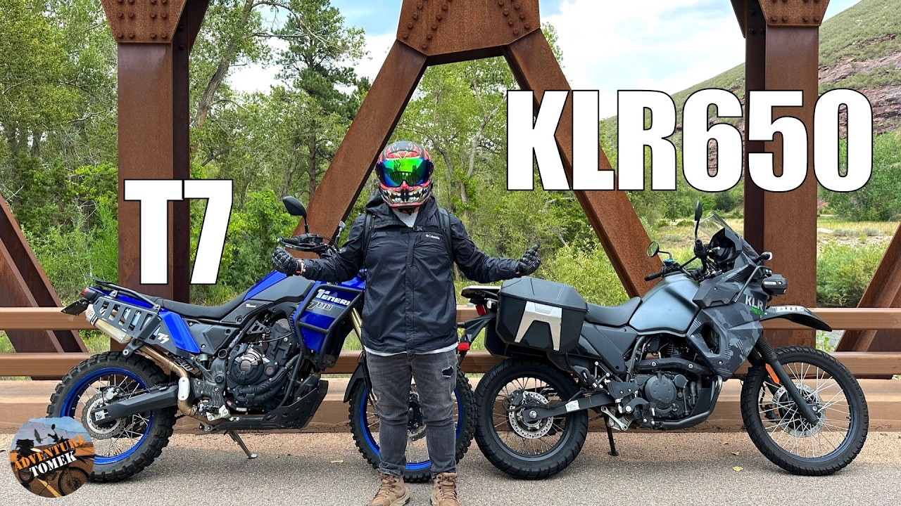 Riding a 3rd Gen Kawasaki KLR650 Adventure Model and Elijah Test Rides the Tenere 700