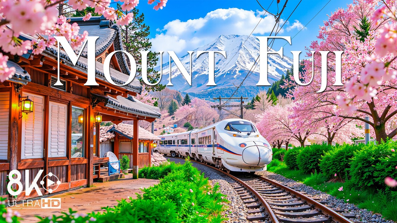 Гора Фудзи, Япония, весна, 8K 🗻🌸✨ – Расслабляющая музыка и прекрасные природные пейзажи 🎶