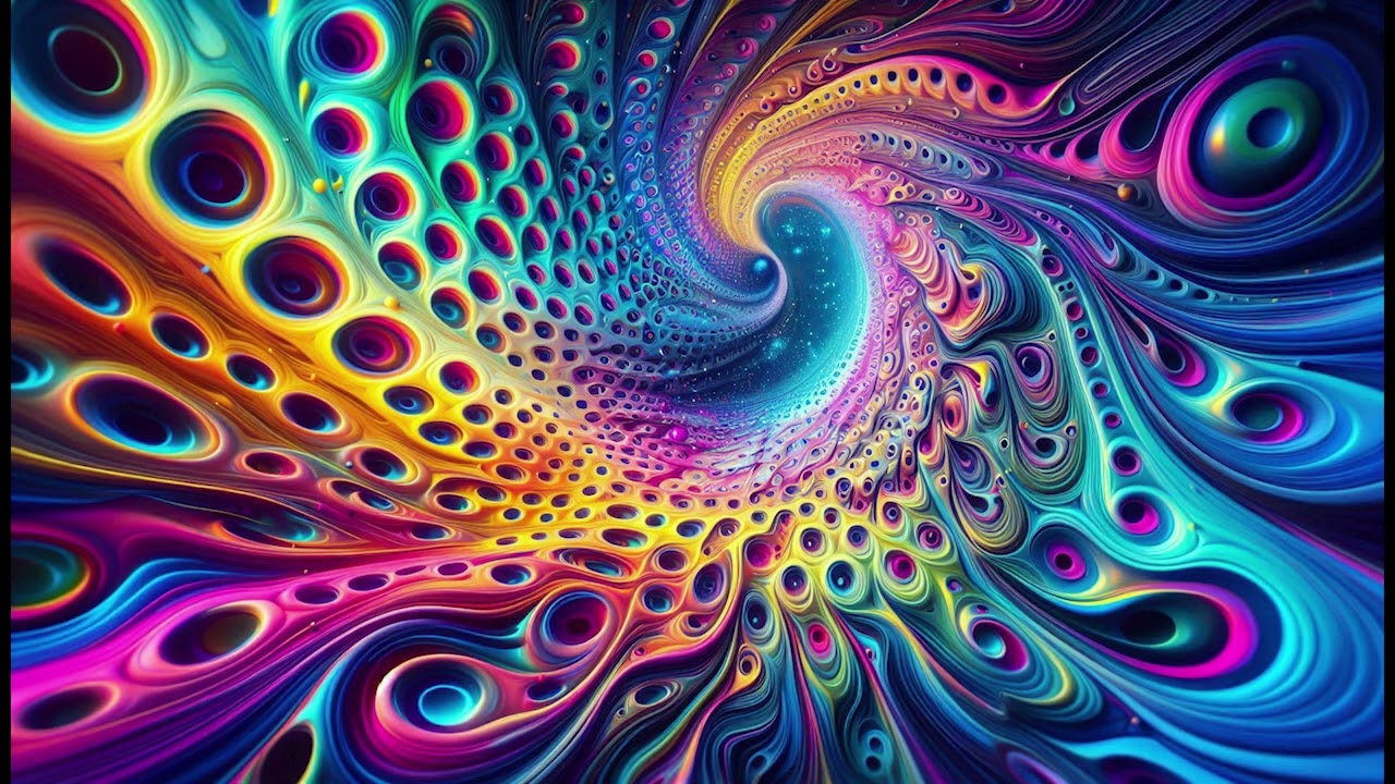 Trippy Psychedelic Rainbow Holes Fractal Wallpaper / Background ( No Sound )