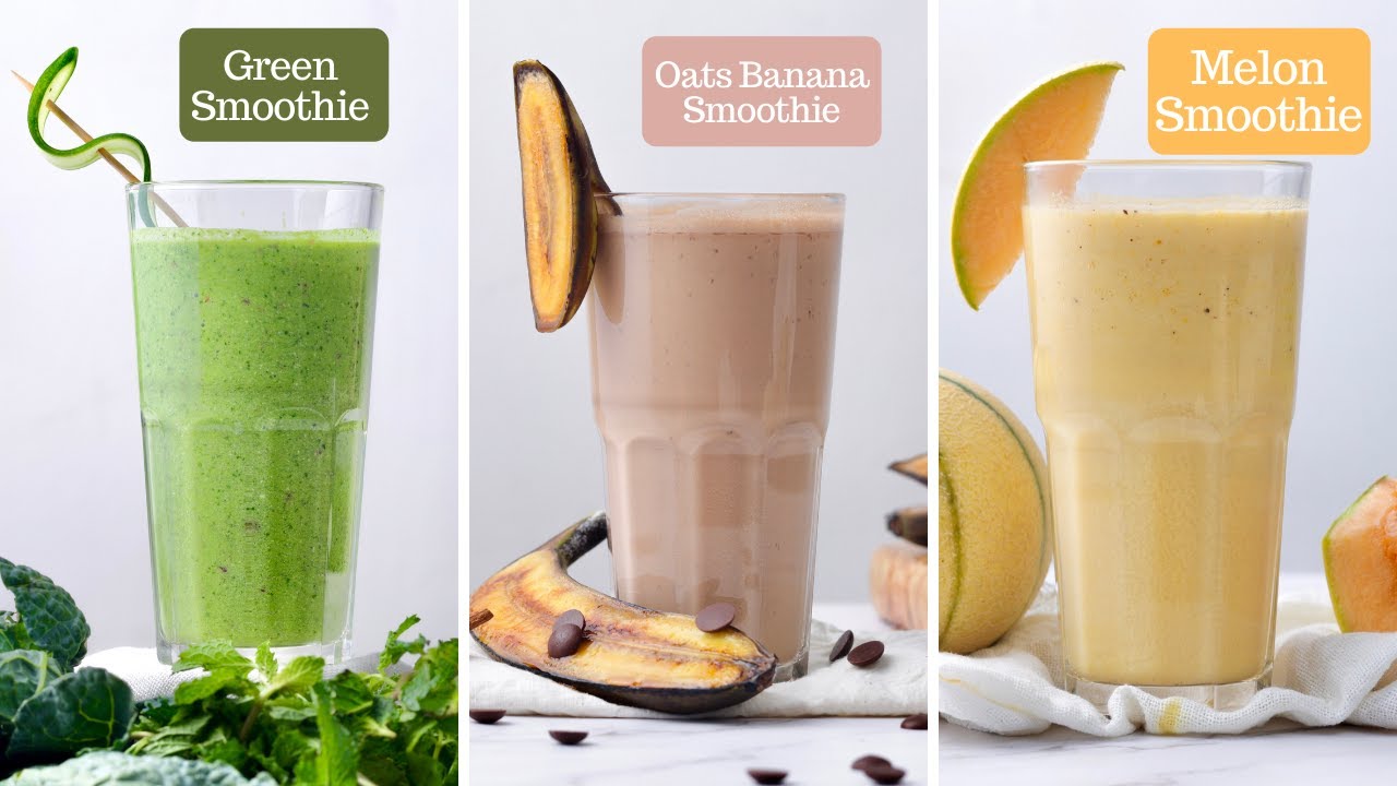 Healthy Smoothie Recipes | How to make Oat Milk | Vegan Oats, Fruit, Green Smoothie | Summer Drinks