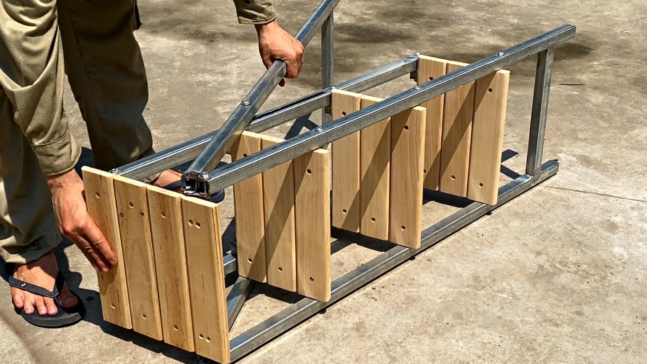 DIY - Great craftsman's ideas // How to make smart folding ladders // Smart folding metal utensils !