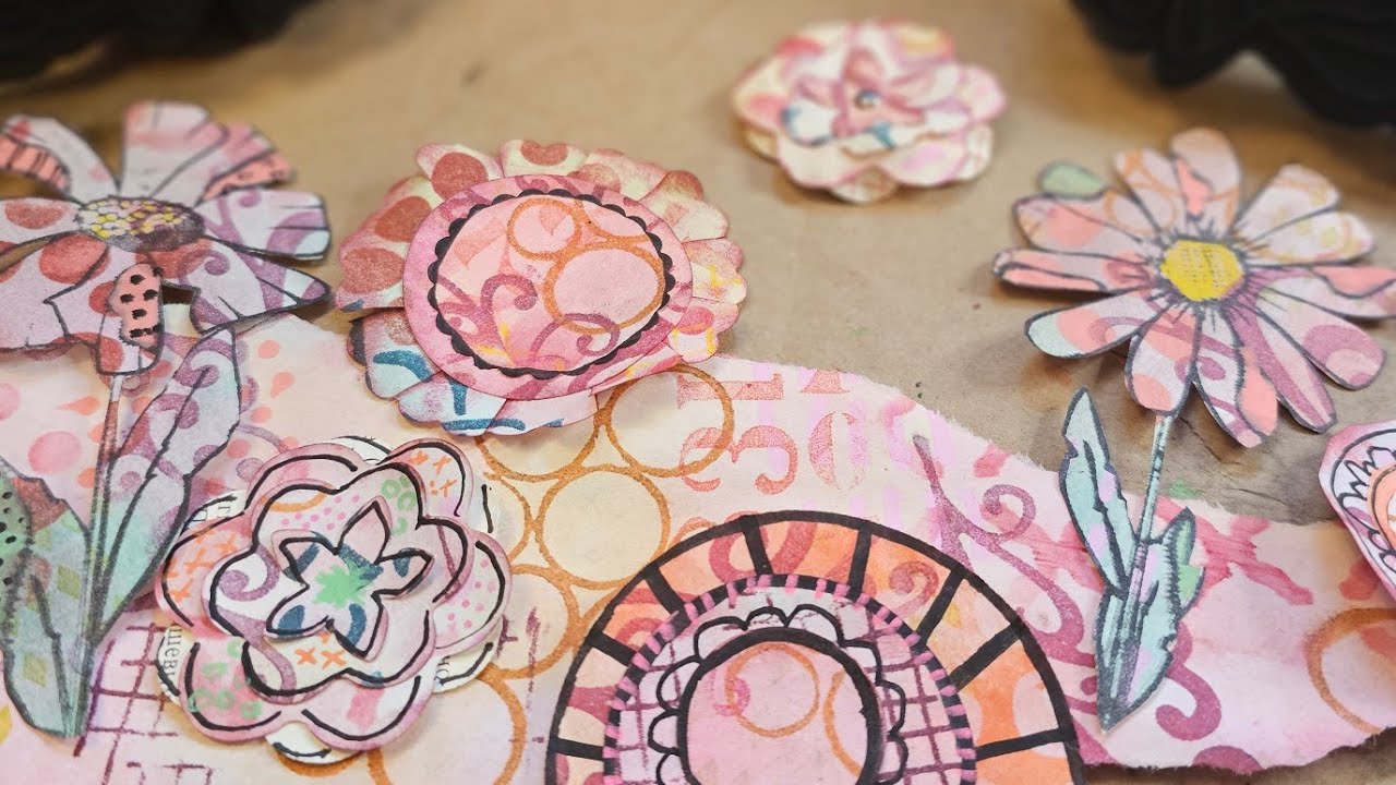 Making a mixed media masterboard to make flowers