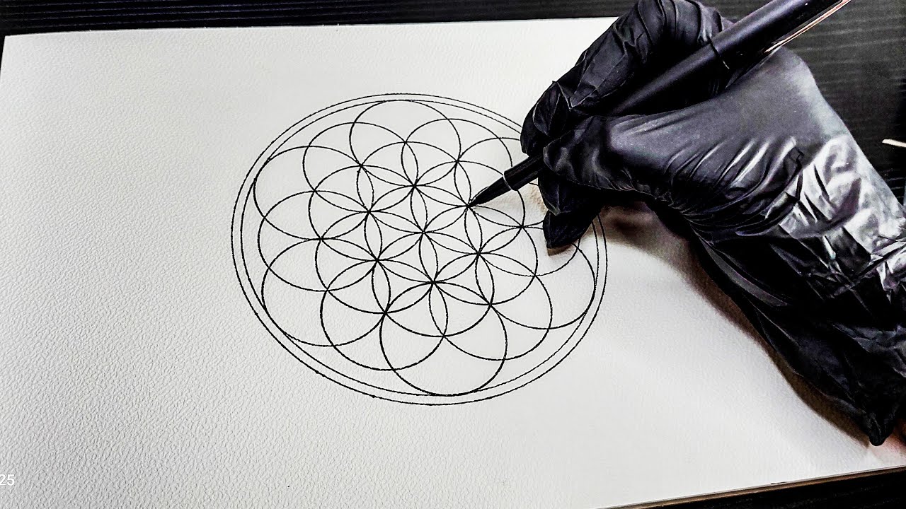 CÓMO DIBUJAR LA FLOR DE LA VIDA Tutorial de Dibujo