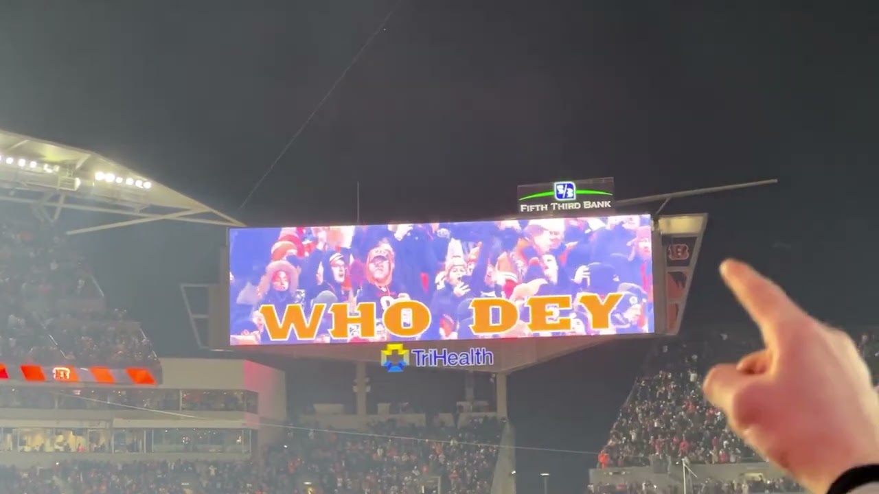 Bengals vs. Raiders playoff game 1/15/2022 - WHO DEY CHANT after the game