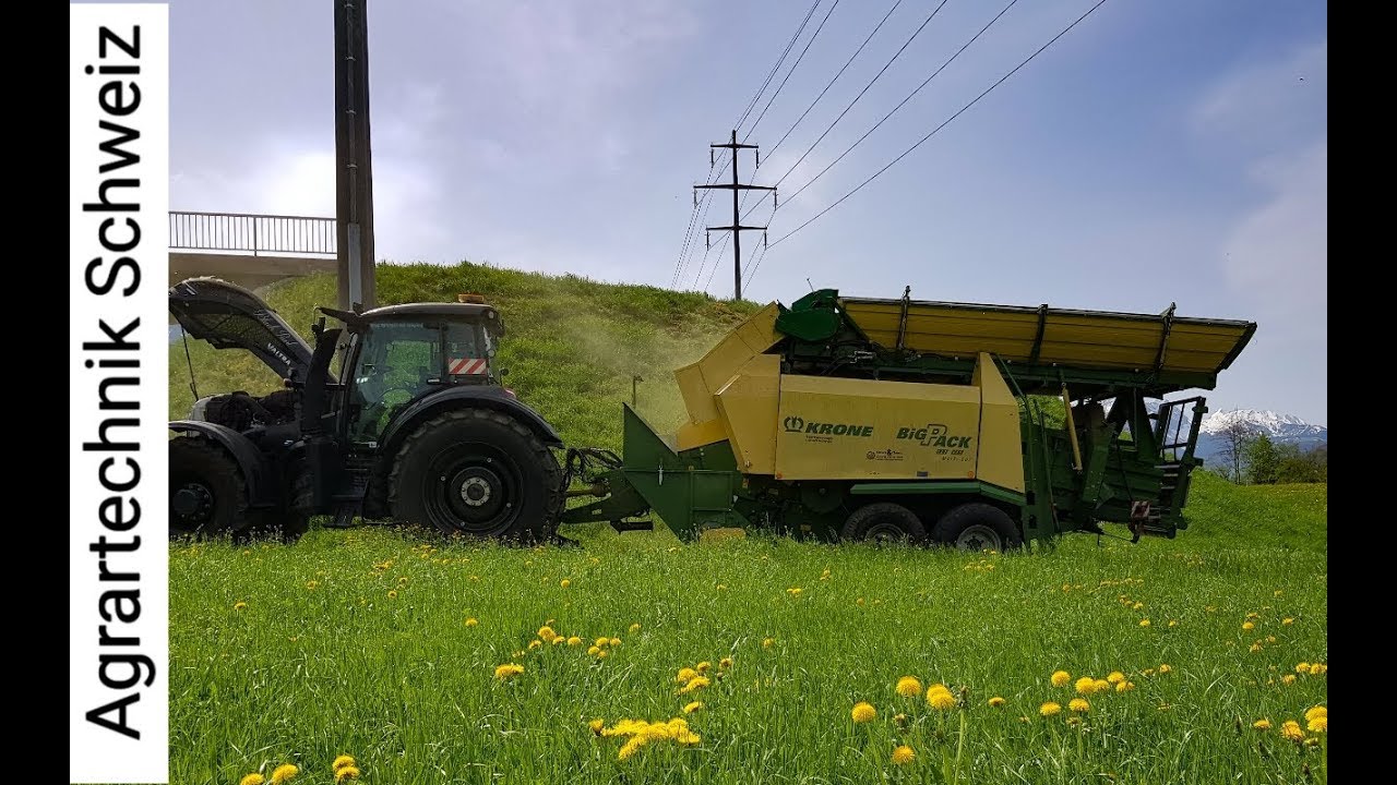 Timelapse Heupressen mit eigenbau Krone Stockpresse (Krone, Valtra)