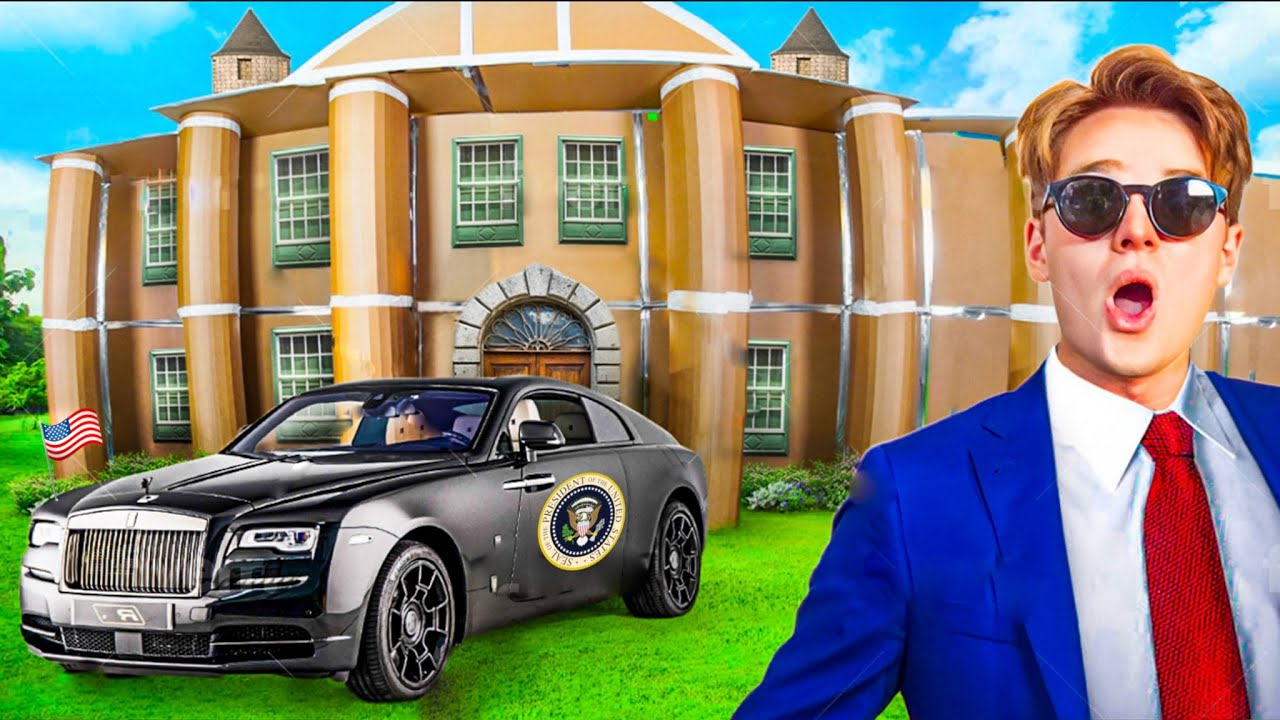 BILLIONAIRE Box Fort WHITE HOUSE! (24 Hour Luxury Zombie Survival)