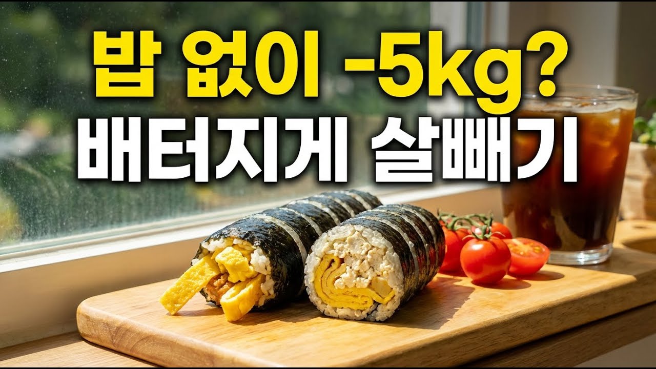 밥 한 톨 없이 김밥을? 배불리 먹고 -5kg 감량한 직장인 현실 도시락 (키토김밥 3종)
