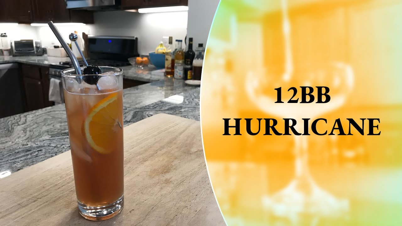 Rum Cocktail: 12BB Hurricane - 12 Bottle Bar - How to Make - Cocktails At Home