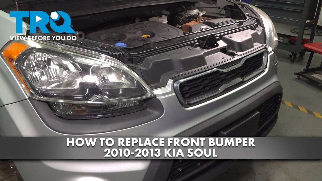 Как заменить накладку переднего бампера Kia Soul 2010-2013