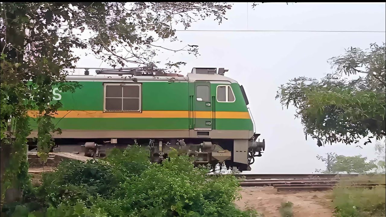 Through the Beautiful Jungle WAG9 Goods Train Crossing Khirai Station | Indian Goods Train | SER 