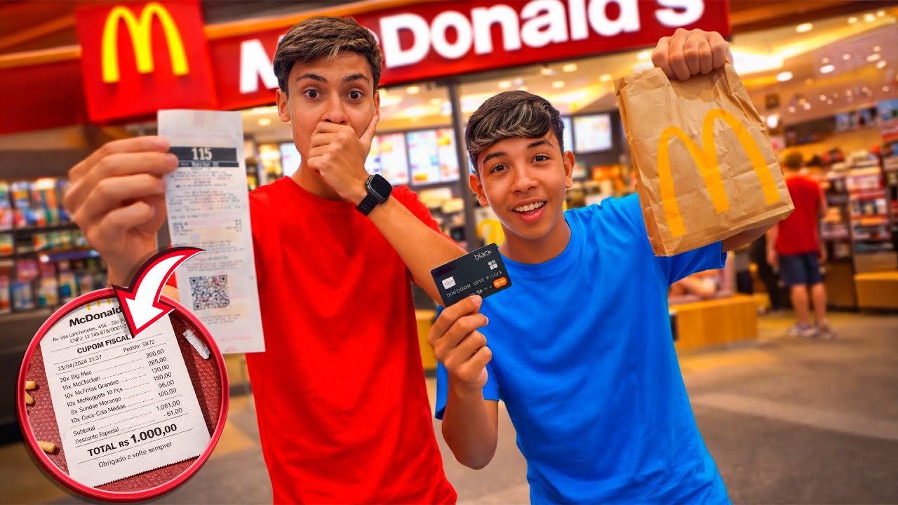 Desafio do Cartão Mais Caro No McDonalds Com Meus Amigos