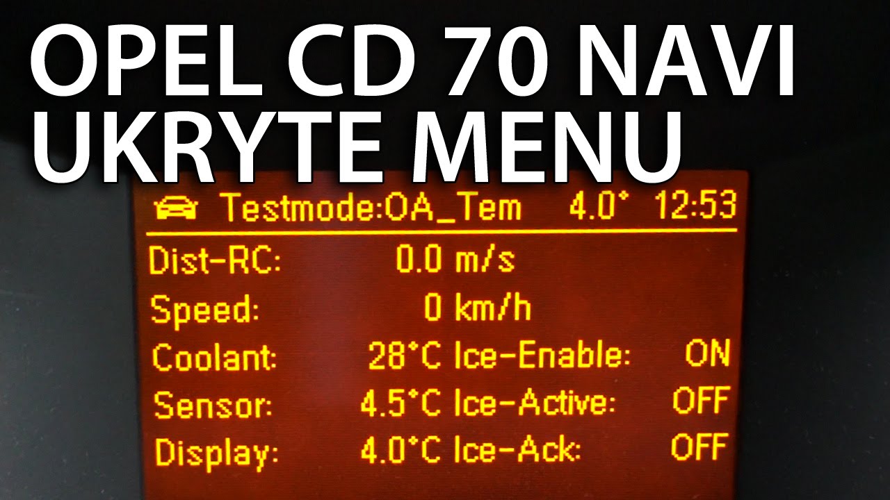 Ukryte menu Opel Astra GID & CD 70 NAVI (diagnostyczny tryb serwisowy nawigacja GPS)