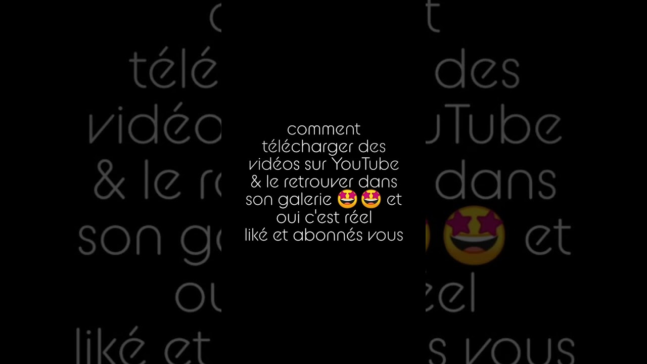 comment t&eacute;l&eacute;charger les vid&eacute;os sur YouTube et le mettre dans son galerie. ⬇️👇🔔🔨