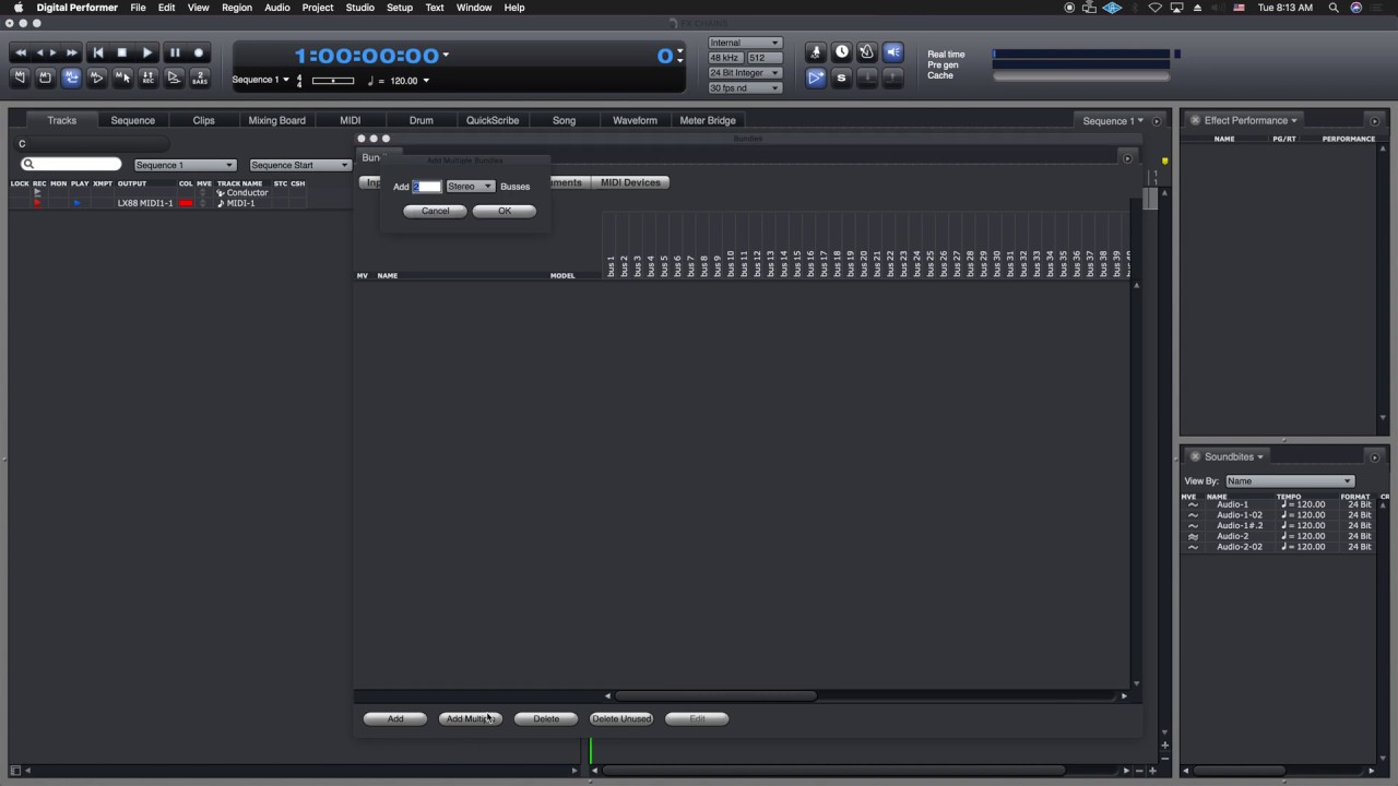 MOTU Digital Performer Hack#3 Fast aux routing