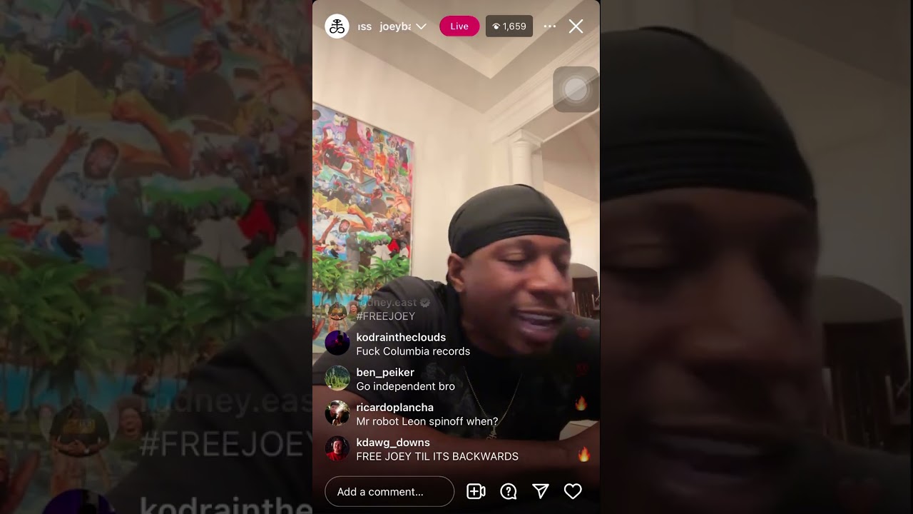 Joey Badass disses Columbia Records & talks about his lable situation on IG Live