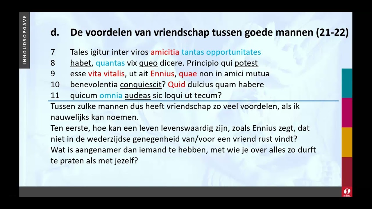 Tekst 3.2d De voordelen van vriendschap tussen goede mannen