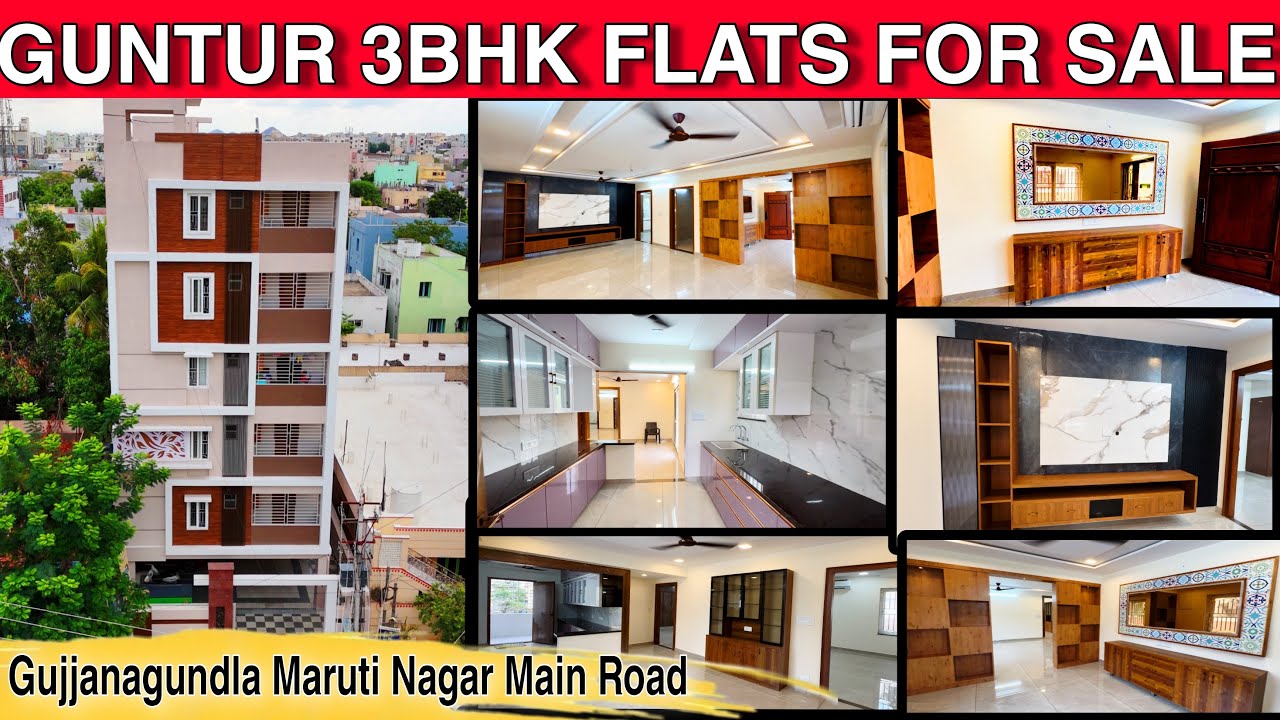 Guntur 3bhk flats for sale | Gujjanagundla Maruthi Nagar Main Road | 2615sqft
