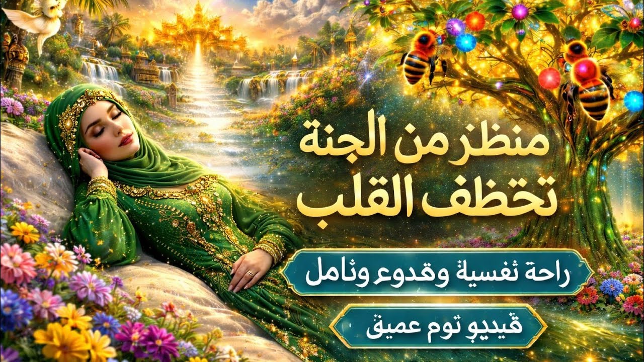 مناظر من الجنة تخطف القلب فيديو هدوء وراحة نفسية نوم عميق  رحلة الي الجنة بالذكاء الاصطناعي 