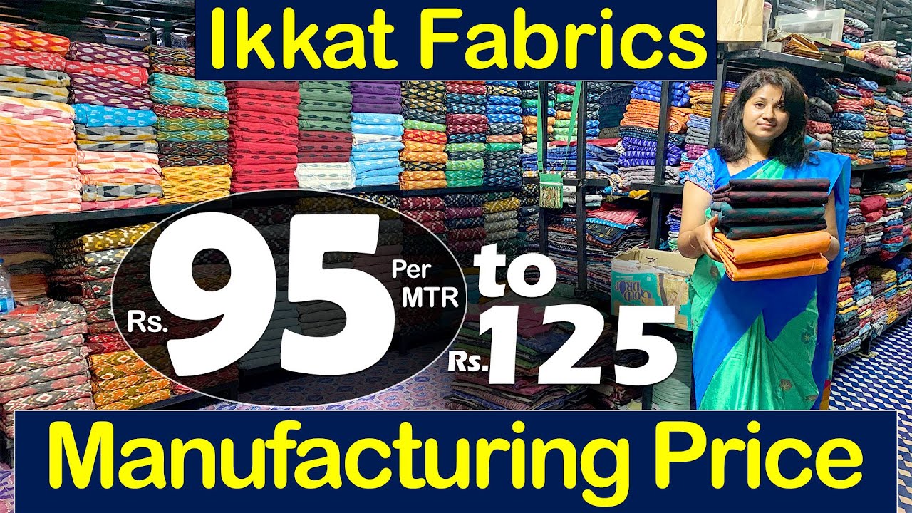 Pochampally Pure Ikkat Fabrics at Manufacturing Price Rs95 Wholesale & Retail Also Courier Available