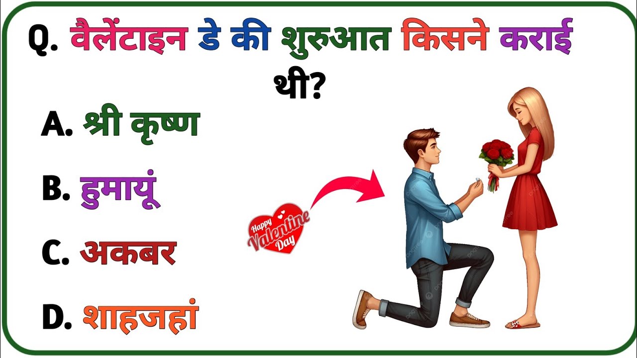 Valentine Day किसने शुरू किया? 💘 | 20 Important GK Questions | Hindi Quiz