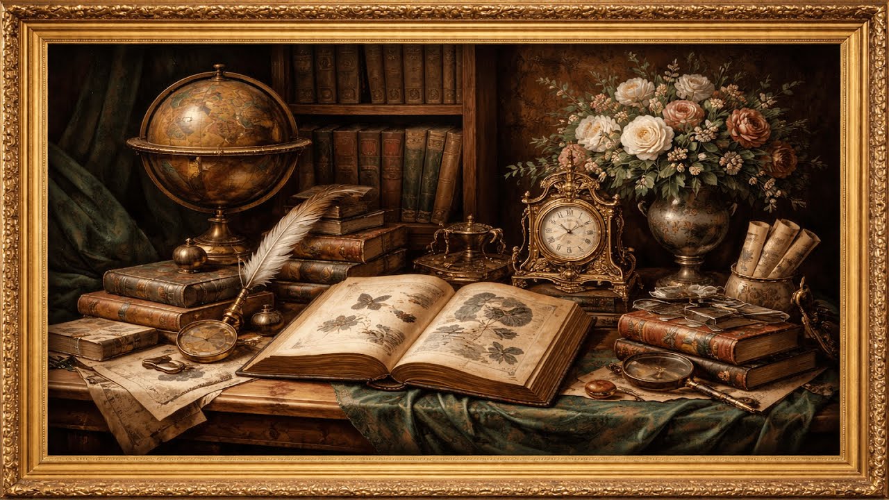 Elegant Antique Library Frame TV Art | 5 Hours Long | NO ADS | Beautiful TV Artwork