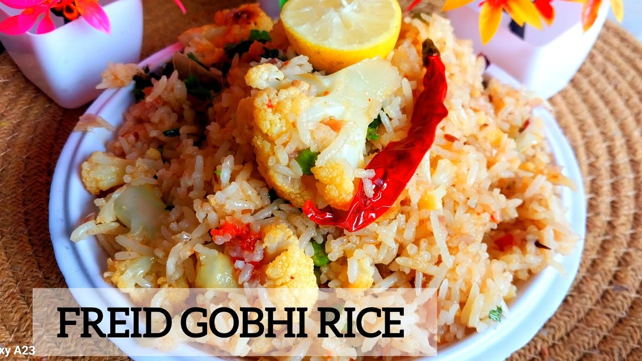 │GOBHI MATAR PULAV RECIPE │FREID GOBHI RICE│