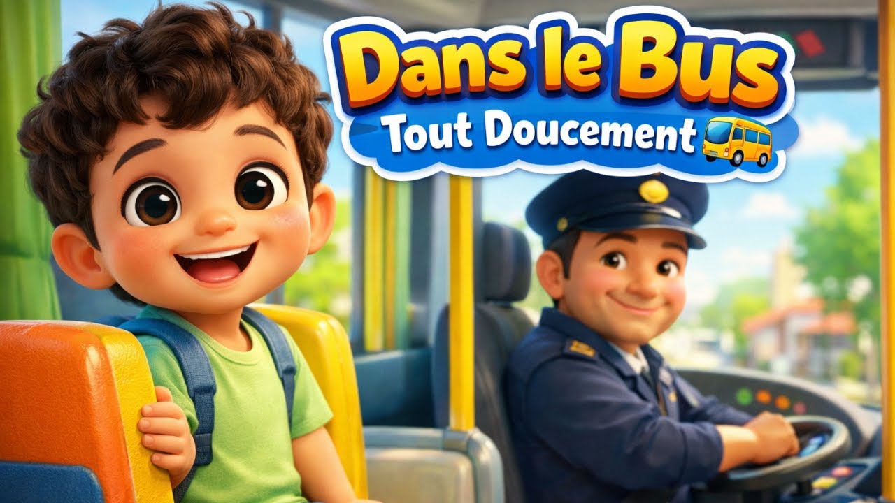 Dans le Bus Tout Doucement 🚍 | Comptine Enfants Calme et Éducative | Chanson Bébé Français