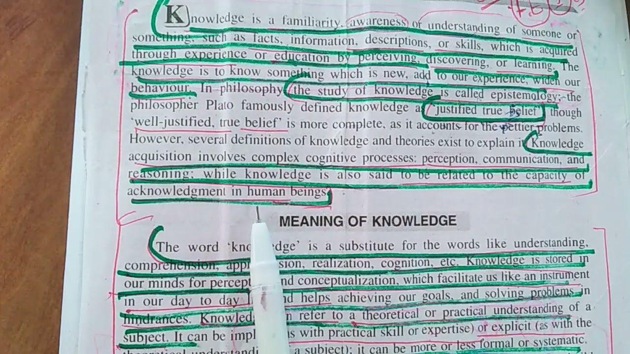 B.Ed.second year knowledge and curriculum topic knowledge introduction and meaning